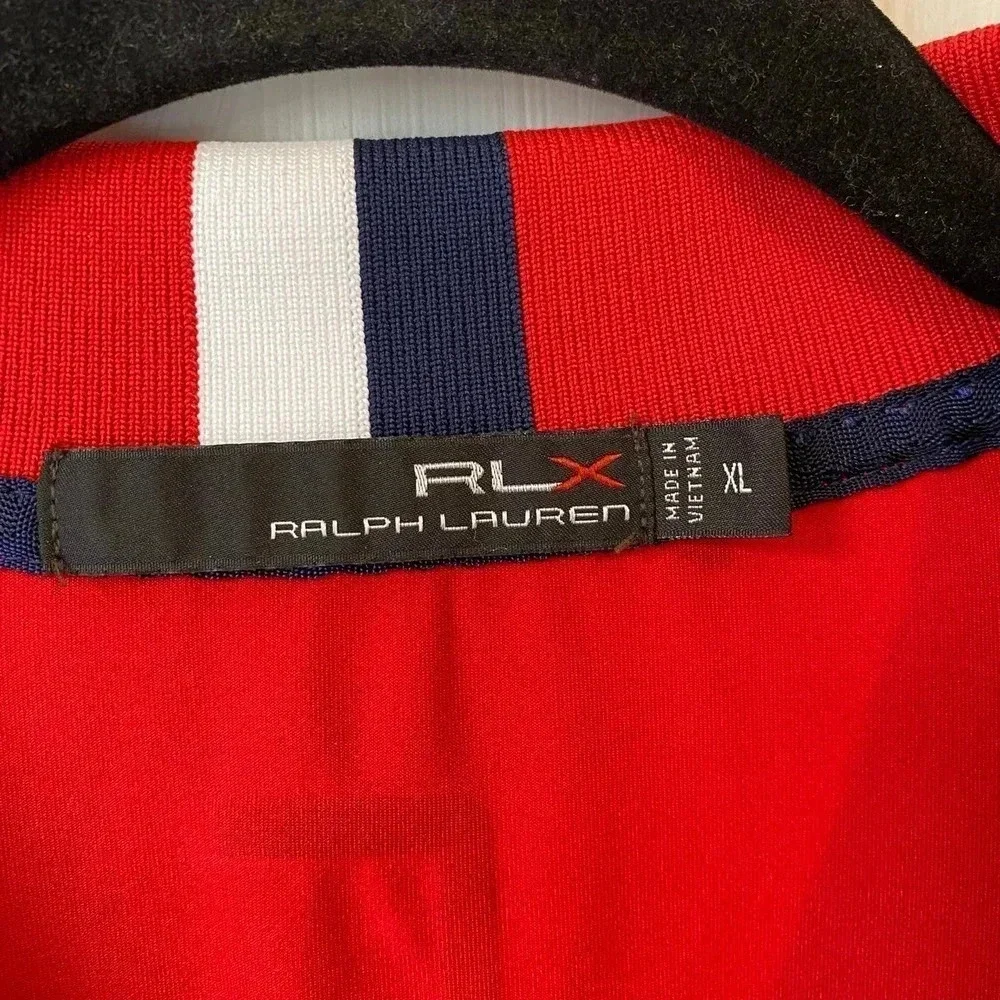 RLX Ralph Lauren Rider Cup 2016 USA Polo Red Shirt Men Size XL Sport Stretchy